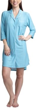 Printed Notch Collar Sleepshirt Nightgown