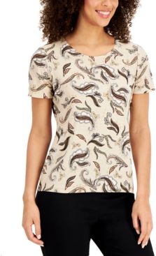 Jacquard-Print Top, Created for Macy's