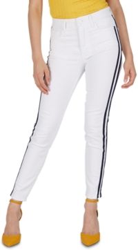 High-Rise Side-Stripe Skinny Jeans