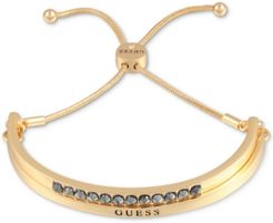 Gold-Tone Hematite Bead & Logo Two-Row Slider Bracelet