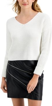 V-Neck Cuffed-Sleeve Sweater, Created for Macy's