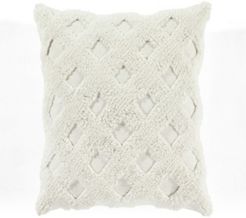 Tufted Diagonal Decorative Single Pillow Cover, 20" x 20"