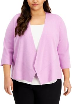 Plus Size Open-Front Cardigan, Created for Macy's