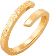 Polished Diamond Cut Bypass Ring in 10K Yellow Gold