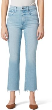 Callie Distressed-Hem Cropped Jeans