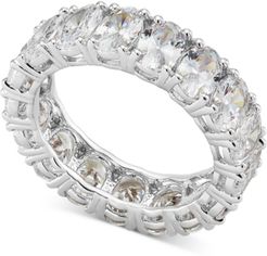 Cubic Zirconia Oval Eternity Band in Sterling Silver
