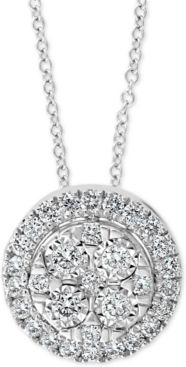 Effy Diamond Halo 18" Pendant Necklace (1/2 ct. t.w.) in 14k White Gold