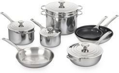 Mirror-Finish Stainless Steel 12-Pc. Cookware Set