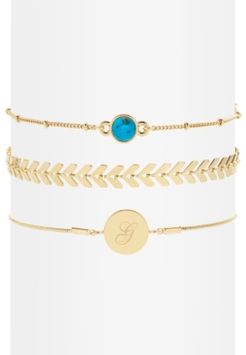 Wren Initial Turquoise Bracelet Set