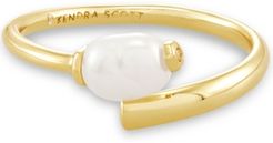 14k Gold-Plated Cultured Freshwater Baroque Pearl (5-8mm) Wrap Ring