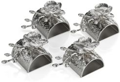White Orchid Set of 4 Napkin Rings
