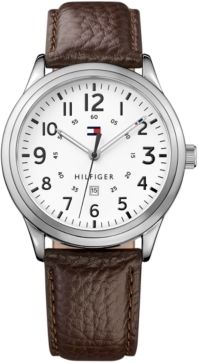 Brown Leather Strap Watch 42mm Created for Macy's