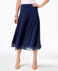 Petite Mesh-Hem A-Line Skirt, Created for Macy's