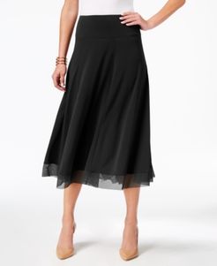 Petite Mesh-Hem A-Line Skirt, Created for Macy's