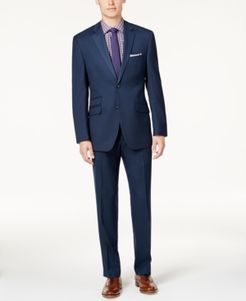 Portfolio Men's Slim-Fit Blue Sharkskin Suit