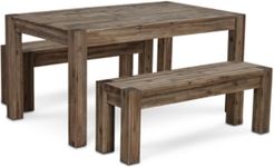 Canyon Small 3-Pc. Dining Set, (60" Dining Table & 2 Benches), Created for Macy's