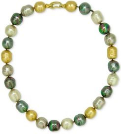 18k Gold-Plated Multicolor Imitation Pearl Bead Necklace