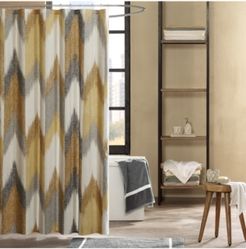 Alpine Cotton 72" x 72" Broken Chevron-Print Shower Curtain Bedding