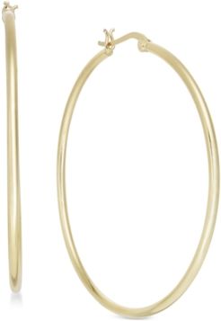 Large Gold Plated Polished Large Hoop Earrings