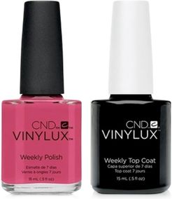 Creative Nail Design Vinylux Irreverent Rose Nail Polish & Top Coat (Two Items), 0.5-oz, from Purebeauty Salon & Spa