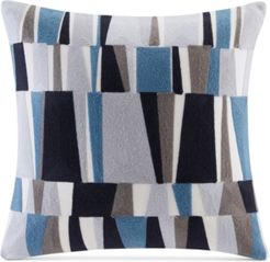 Lars 20" Square Embroidered Broken Stripe Decorative Pillow