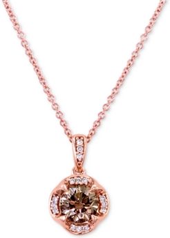 Chocolatier Diamond 18" Pendant Necklace (3/4 ct. t.w.) in 14k Rose Gold