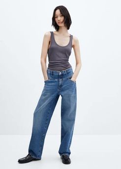 Jeans Wideleg vita alta cuciture