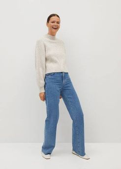 Ribbed knit sweater light/pastel grey - XL - Women