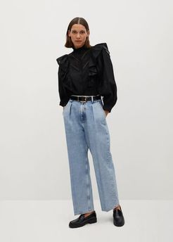 Wide leg high waist jeans medium blue - 1 - Women
