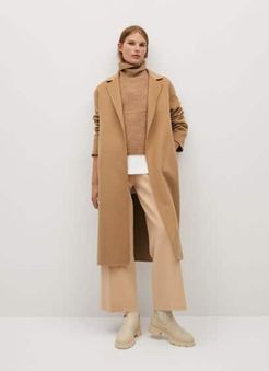Handmade wool coat medium brown - M - Women
