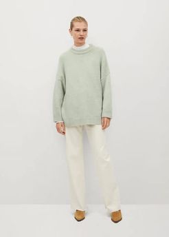 Oversize knit sweater aqua green - S - Women