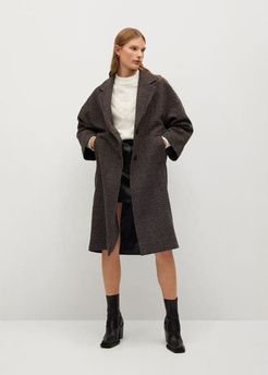Oversize wool coat brown - XS - Women