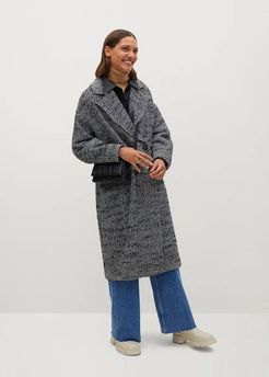 Oversized wrap coat black - L - Women