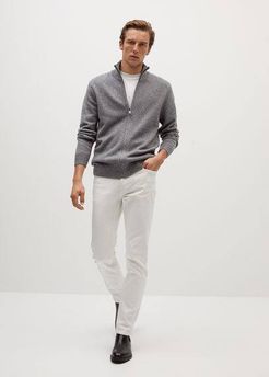 Flecked wool-blend cardigan grey - XXL - Men