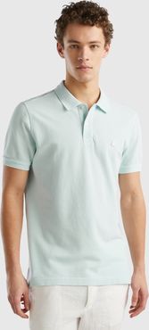 Benetton, Polo Verde Acqua Chiaro Regular Fit, Verde Acqua, Uomo