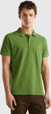 Benetton, Polo Verde Militare Regular Fit, Verde Militare, Uomo