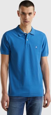 Benetton, Polo Blu Regular Fit, Blu, Uomo