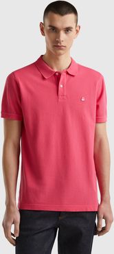 Benetton, Polo Fucsia Regular Fit, Fucsia, Uomo