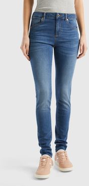 Benetton, Jeans Push Up Skinny Fit, Blu, Donna