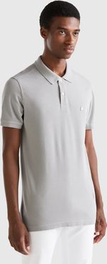 Benetton, Polo Grigia Regular Fit, Grigio, Uomo