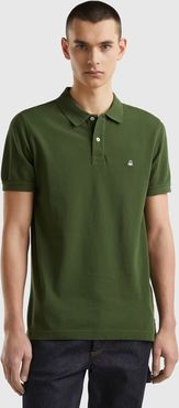 Benetton, Polo Verde Oliva Regular Fit, , Uomo