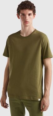Benetton, T-shirt Verde Militare, Verde Scuro, Uomo