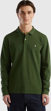 Benetton, Polo A Manica Lunga 100% Cotone, , Uomo