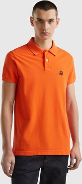 Benetton, Polo Arancione Slim Fit, Arancione, Uomo