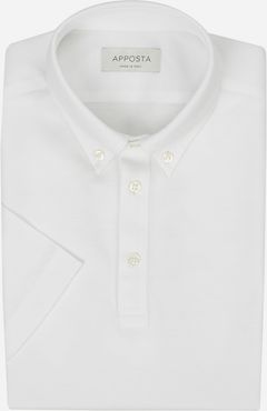 Camicia tinta unita bianco lino tela, collo stile italiano aggiornato