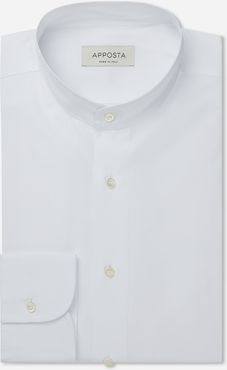 Camicia tinta unita bianco 100% cotone wrinkle free oxford doppio ritorto, collo stile collo alla coreana