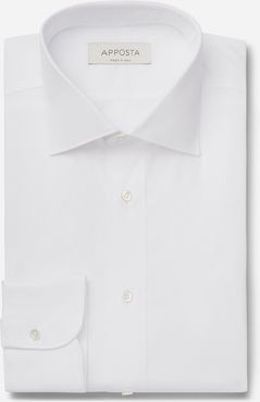 Camicia tinta unita bianco 100% puro cotone oxford, collo stile collo semifrancese