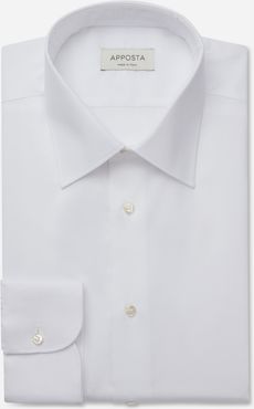 Camicia tinta unita bianco 100% cotone wrinkle free oxford doppio ritorto, collo stile collo semifrancese