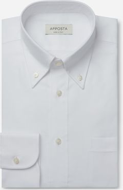 Camicia tinta unita bianco 100% puro cotone oxford supima, collo stile collo button down