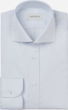 Camicia millerighe azzurro 100% cotone anti-macchia twill doppio ritorto oekotex, collo stile collo francese